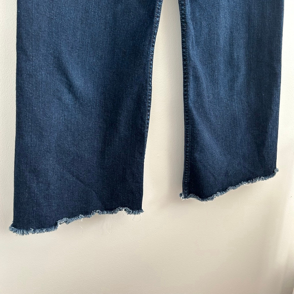ZARA High Rise Wide Leg Marine Patch Pocket Jeans Cropped Size 6 - Picture 5 of 12